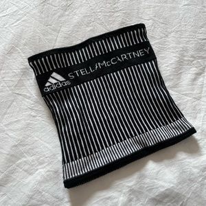 Stella McCartney Adidas snood neck warmer black white knit ribbed